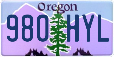 OR license plate 980HYL