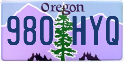 OR license plate 980HYQ
