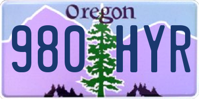 OR license plate 980HYR