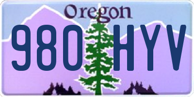 OR license plate 980HYV