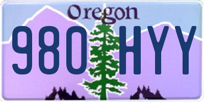 OR license plate 980HYY