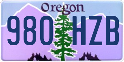 OR license plate 980HZB