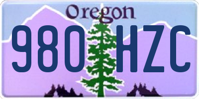 OR license plate 980HZC