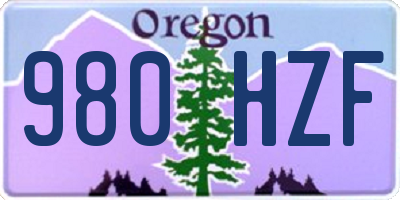 OR license plate 980HZF