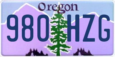 OR license plate 980HZG