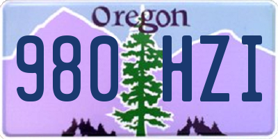OR license plate 980HZI