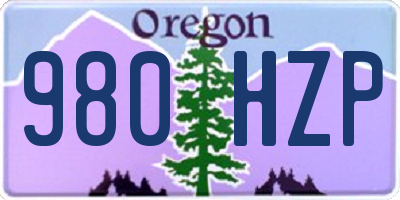 OR license plate 980HZP