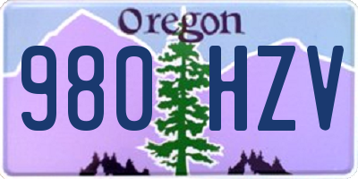 OR license plate 980HZV