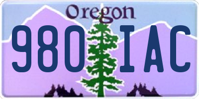 OR license plate 980IAC