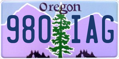 OR license plate 980IAG