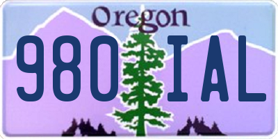 OR license plate 980IAL