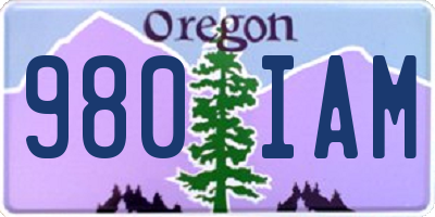 OR license plate 980IAM