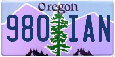 OR license plate 980IAN