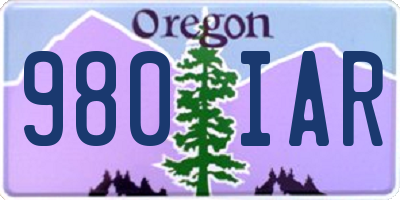 OR license plate 980IAR