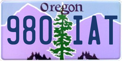 OR license plate 980IAT