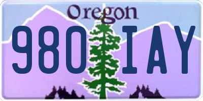 OR license plate 980IAY