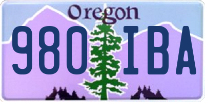 OR license plate 980IBA