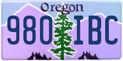 OR license plate 980IBC