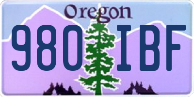 OR license plate 980IBF
