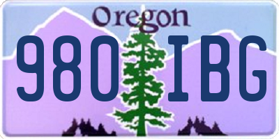 OR license plate 980IBG