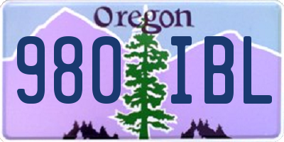 OR license plate 980IBL