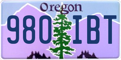 OR license plate 980IBT