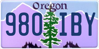 OR license plate 980IBY