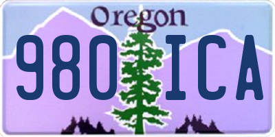 OR license plate 980ICA