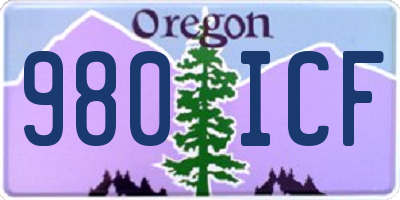 OR license plate 980ICF