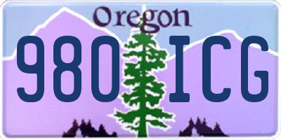 OR license plate 980ICG