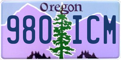 OR license plate 980ICM
