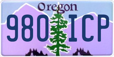 OR license plate 980ICP