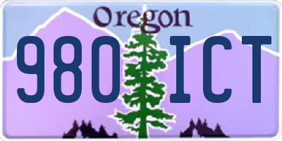 OR license plate 980ICT