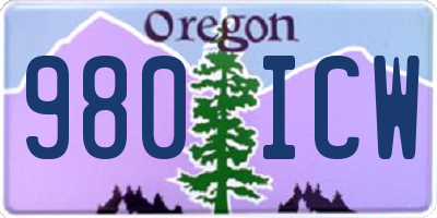 OR license plate 980ICW