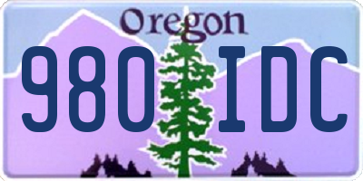 OR license plate 980IDC