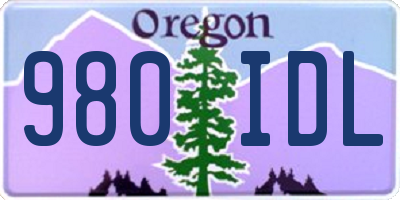 OR license plate 980IDL