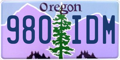 OR license plate 980IDM