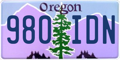 OR license plate 980IDN