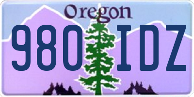 OR license plate 980IDZ