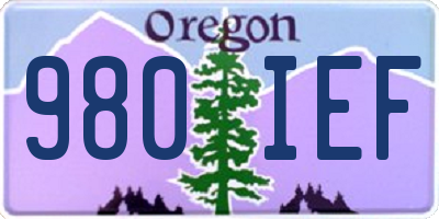 OR license plate 980IEF