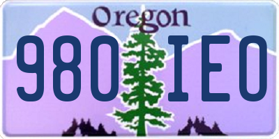 OR license plate 980IEO