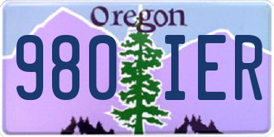 OR license plate 980IER