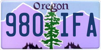 OR license plate 980IFA