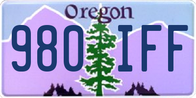 OR license plate 980IFF