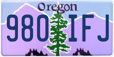 OR license plate 980IFJ