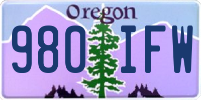 OR license plate 980IFW