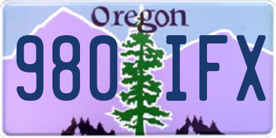 OR license plate 980IFX