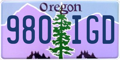 OR license plate 980IGD
