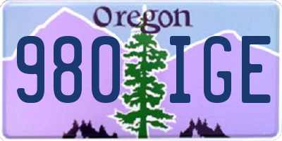 OR license plate 980IGE