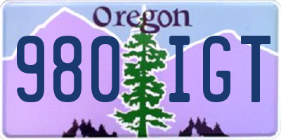 OR license plate 980IGT